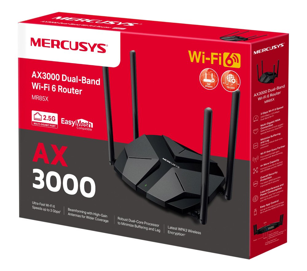 MERCUSYS router MR85X, Wi-Fi 6, 3Gbps AX3000, Dual Band - Image 8