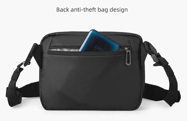 MARK RYDEN τσάντα ώμου MR8616, με θήκη tablet 7.9", 4L, αδιάβροχη, μαύρη - Image 2