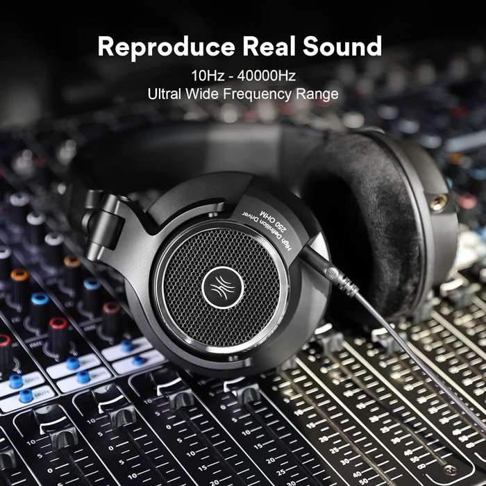 ONEODIO headset Monitor 80, 6.35mm & 3.5mm σύνδεση, Hi-Res, 40mm, μαύρο - Image 5