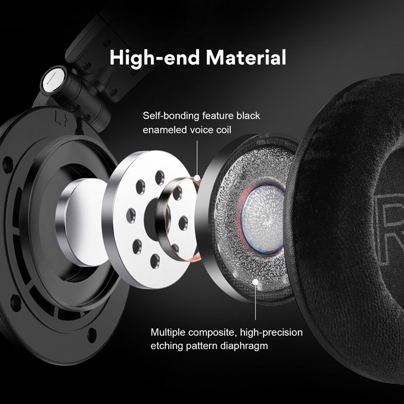 ONEODIO headset Monitor 80, 6.35mm & 3.5mm σύνδεση, Hi-Res, 40mm, μαύρο - Image 8