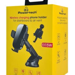 Alternative view of POWERTECH ασύρματος φορτιστής & βάση αυτοκινήτου PT-1271, 15W, μαύρος