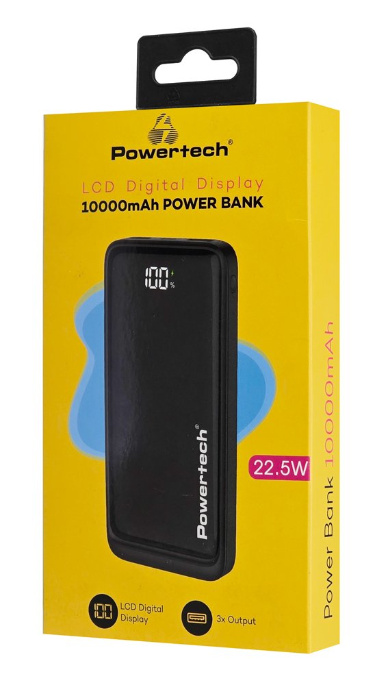 POWERTECH power bank PT-1326 με οθόνη, 10000mAh, 22.5W, μαύρο - Image 4