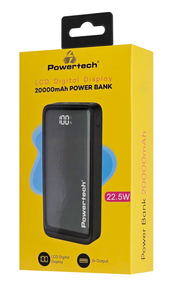 POWERTECH power bank PT-1327 με οθόνη, 20000mAh, 22.5W, μαύρο - Image 4