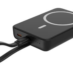 Alternative view of POWERTECH power bank PT-1376 με καλώδιο, 10000mah, magnetic wireless, 20W, μαύρο