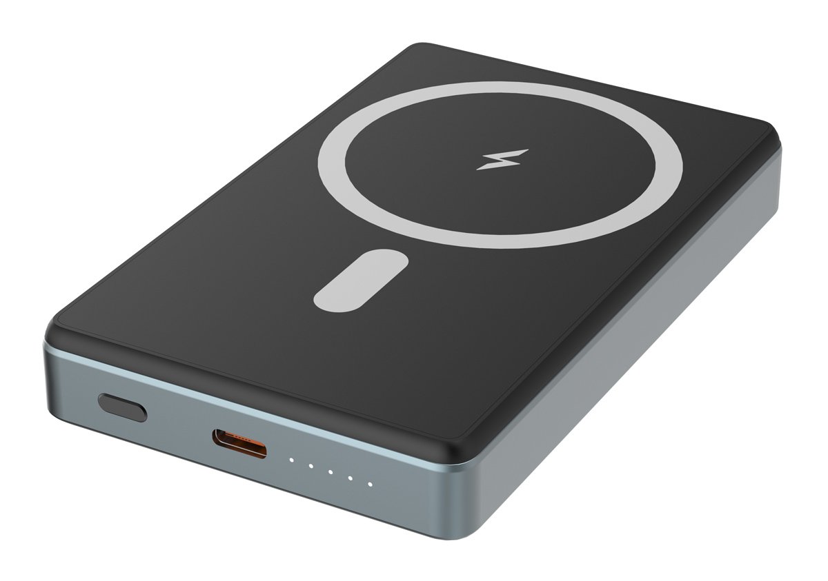 POWERTECH power bank PT-1377, 10000mah, magnetic wireless, 20W, γκρι - Image 2