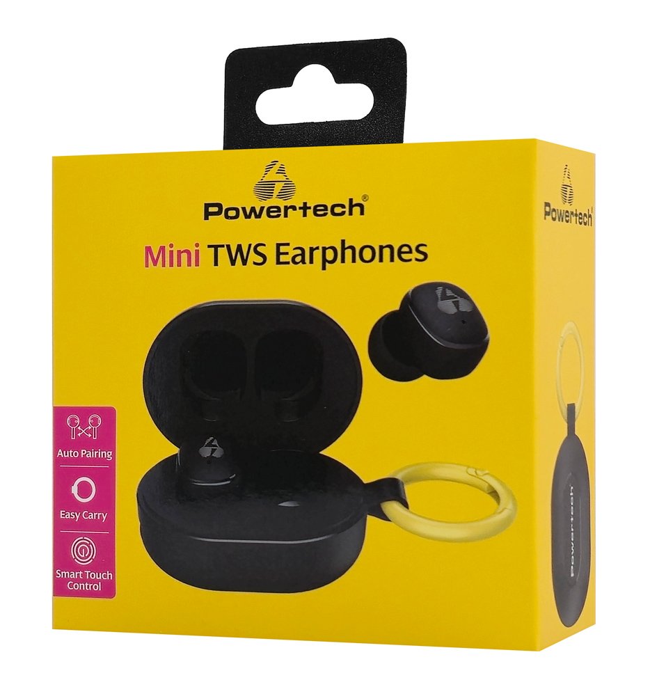 POWERTECH earphones με θήκη φόρτισης PT-1392, True Wireless, 6mm, 25/230mAh, μαύρα - Image 4