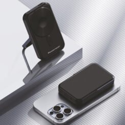 POWERTECH power bank με οθόνη PT-1416, 10000mah, magnetic wireless, 22.5W, μαύρο