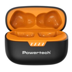 POWERTECH earphones με θήκη φόρτισης PT-1431, True Wireless, 40/400mAh, ANC & ENC, μαύρα