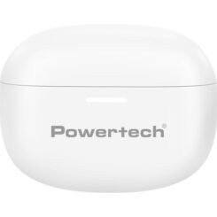 POWERTECH earphones με θήκη φόρτισης PT-1432, True Wireless, 35/300mAh, λευκά