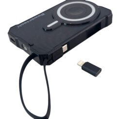 Alternative view of POWERTECH ηλιακό power bank PT-1505 με καλώδιο & φακό, 10000mah, magnetic wireless, 35W, μαύρο