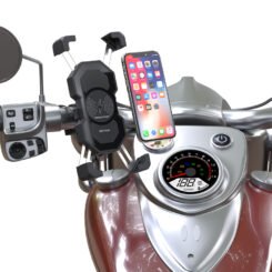 POWERTECH ασύρματος φορτιστής & βάση smartphone μοτοσυκλέτας PTL-024, 7.5W, μαύρη