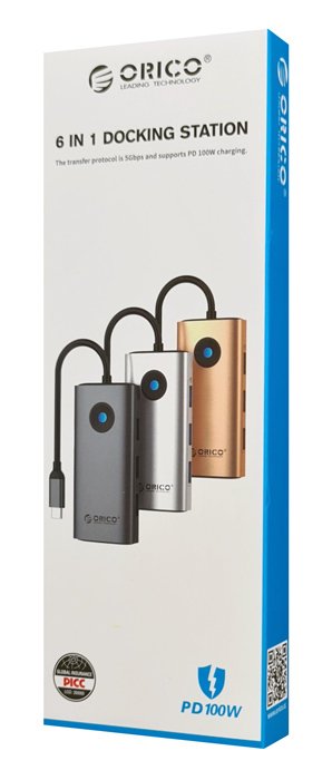 ORICO docking station PW11-6PR, 6 θυρών, USB-C σύνδεση, 100W PD 4K, γκρι - Image 3