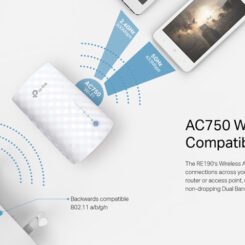 TP-LINK AC750 Wi-Fi Range Extender RE190, dual band, Ver. 4.0