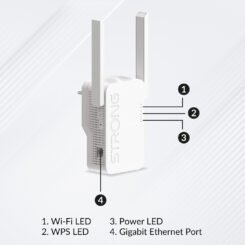 Alternative view of STRONG WiFi Extender REPEATERAX1800, WiFi 6, 1800Mbps