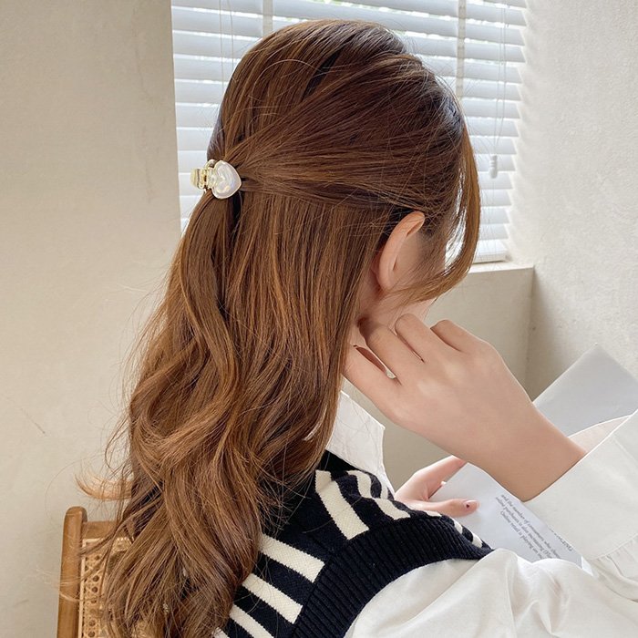 ROXXANI κλιπ μαλλιών RXN-0008 με οπάλ πέτρα σε σχήμα αστέρι, χρυσό, 2τμχ - Image 3