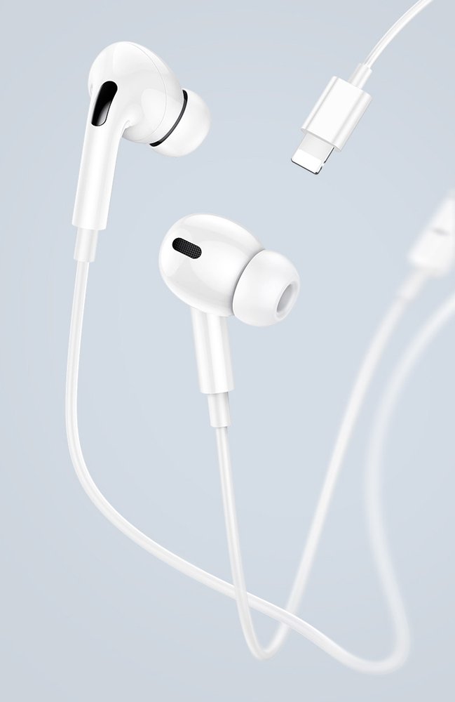 USAMS earphones με μικρόφωνο EP-41, Lightning, Φ10mm, 1.2m, λευκά - Image 4