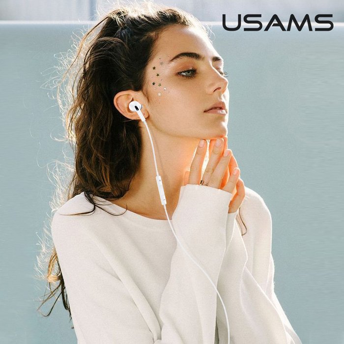 USAMS earphones με μικρόφωνο EP-41, Lightning, Φ10mm, 1.2m, λευκά - Image 5