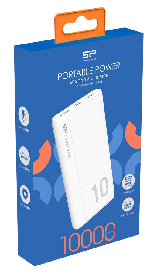 SILICON POWER power bank GP15, 10000mAh, 2x USB output, 2.1A, λευκό - Image 4