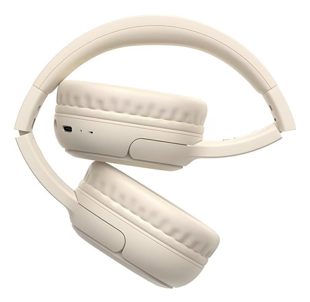 USAMS headphones YG23, ασύρματα & ενσύρματα, Φ40mm, 300mAh, μπεζ - Image 2