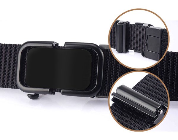 Ζώνη στρατιωτικού τύπου TMV-0045, ρυθμιζόμενη, 3.4 x 120cm, μαύρη - Image 2