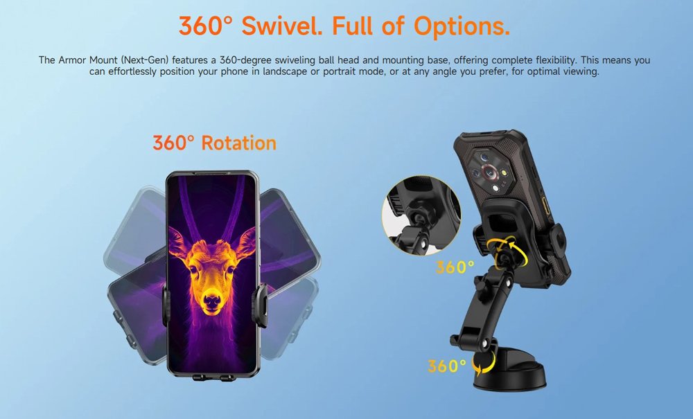 ULEFONE βάση smartphone αυτοκινήτου UAN15 για ταμπλό, 58-100mm x 120mm, μαύρη - Image 5