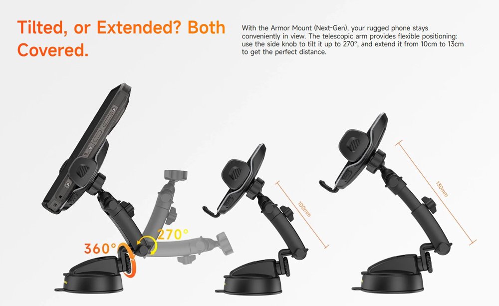 ULEFONE βάση smartphone αυτοκινήτου UAN16 για ταμπλό, 58-100mm x 146mm, μαύρη - Image 4