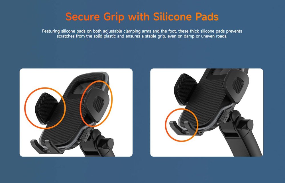 ULEFONE βάση smartphone αυτοκινήτου UAN16 για ταμπλό, 58-100mm x 146mm, μαύρη - Image 7