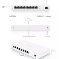 UBIQUITI router UISP-R, 8x Gigabit Ethernet Θύρες, 1000Mbps, PoE 30W