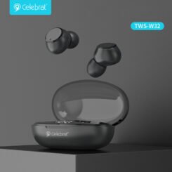 Alternative view of CELEBRAT earphones με θήκη φόρτισης TWS-W32, True Wireless, Φ8mm, μαύρα