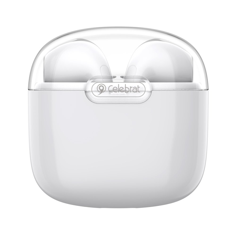 CELEBRAT earphones με θήκη φόρτισης W52, True Wireless, Φ13mm, λευκά - Image 2