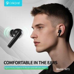 Alternative view of CELEBRAT earphones με θήκη φόρτισης W71, True Wireless, 10mm, 30/200mAh, λευκά