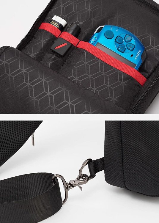 ARCTIC HUNTER τσάντα Crossbody XB00100, USB, 5L, μαύρη - Image 3