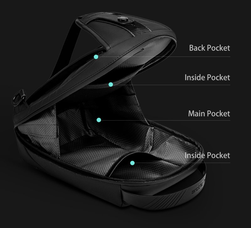 ARCTIC HUNTER τσάντα Crossbody XB00121, 5.5L, μαύρη - Image 2