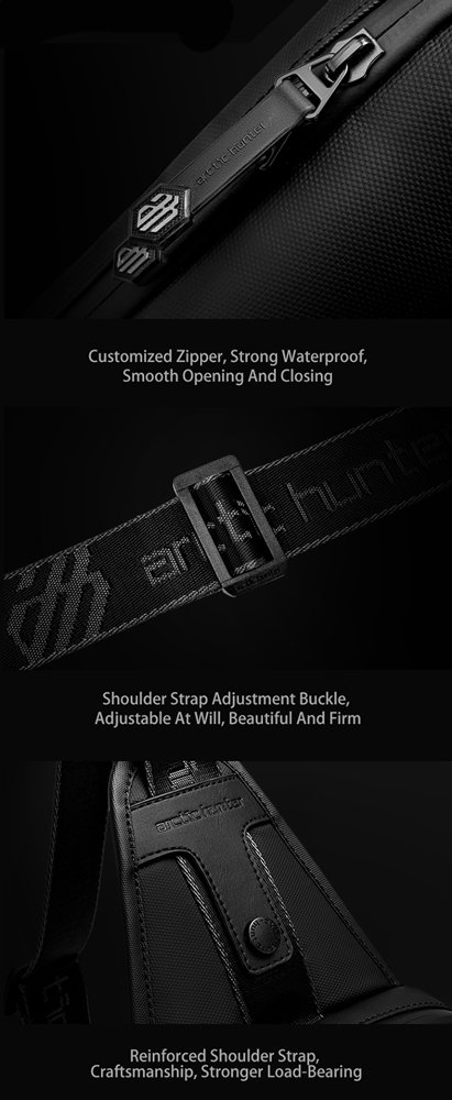 ARCTIC HUNTER τσάντα Crossbody XB00121, 5.5L, μαύρη - Image 4