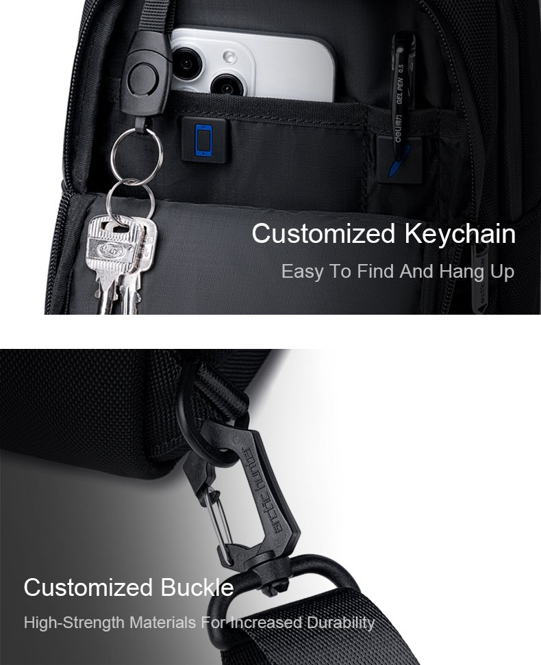 ARCTIC HUNTER τσάντα Crossbody XB00678, 5.8L, μαύρη - Image 6