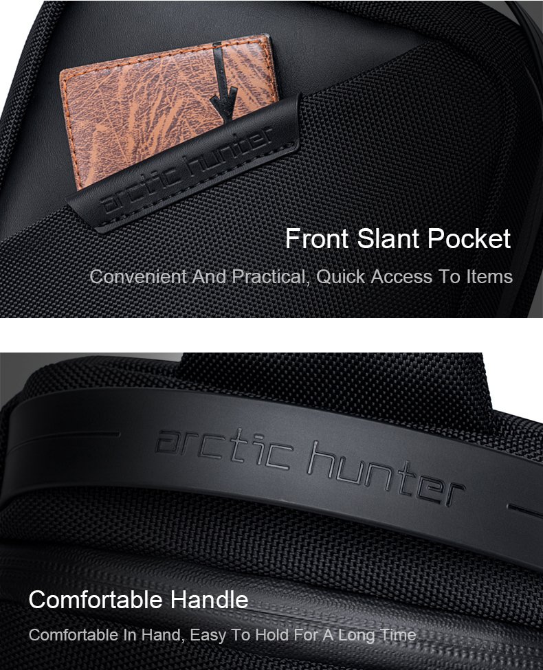 ARCTIC HUNTER τσάντα Crossbody XB00693, 2.7L, μαύρη - Image 7