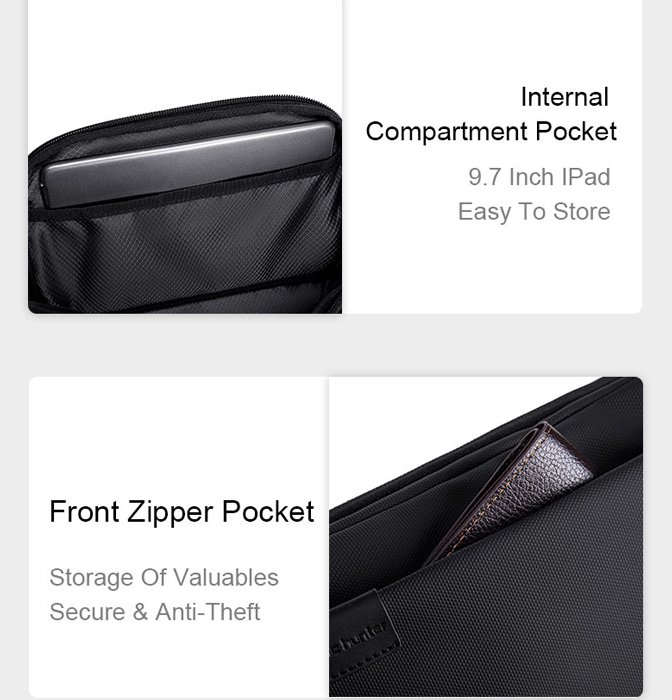 ARCTIC HUNTER τσάντα μέσης Y00569 με θήκη tablet, 3.5L, γκρι - Image 5