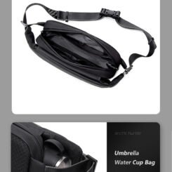 ARCTIC HUNTER τσάντα μέσης YB00029, 2.5L, μαύρη