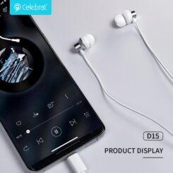 Alternative view of CELEBRAT earphones με μικρόφωνο D15, USB-C σύνδεση, Φ10mm, 1.2m, μαύρα