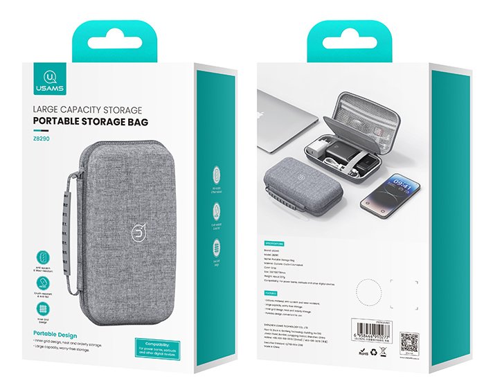 USAMS θήκη οργάνωσης αξεσουάρ US-ZB290, 22x13x7.8cm, γκρι - Image 6