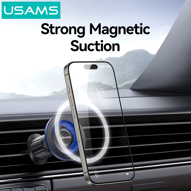 USAMS βάση smartphone αυτοκινήτου US-ZJ081, αεραγωγών, μαγνητική, μαύρη - Image 2