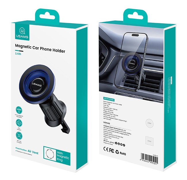 USAMS βάση smartphone αυτοκινήτου US-ZJ081, αεραγωγών, μαγνητική, μαύρη - Image 6