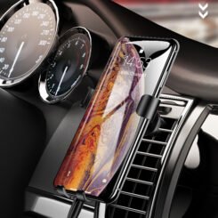 USAMS βάση αεραγωγού αυτοκινήτου Gravity Car Mount US-ZJ052, μαύρη