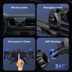 Alternative view of USAMS βάση smartphone αυτοκινήτου US-ZJ077 για αεραγωγούς, μαύρη